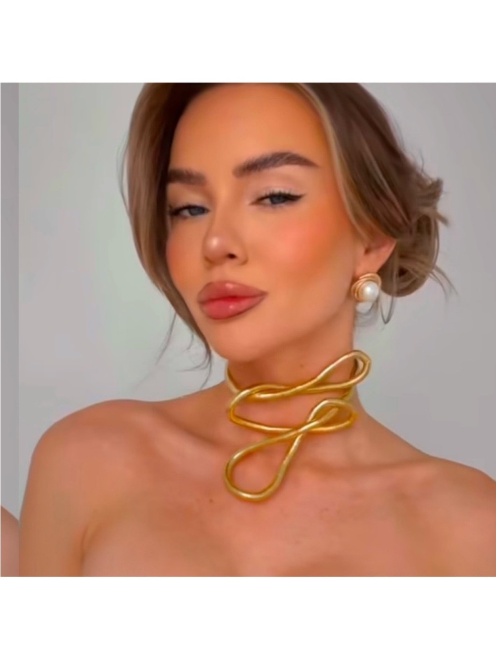New 24k Gold Plated Bendable Gold Necklace - Picture 3 of 9